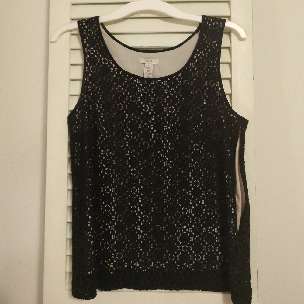 J Crew black lace top